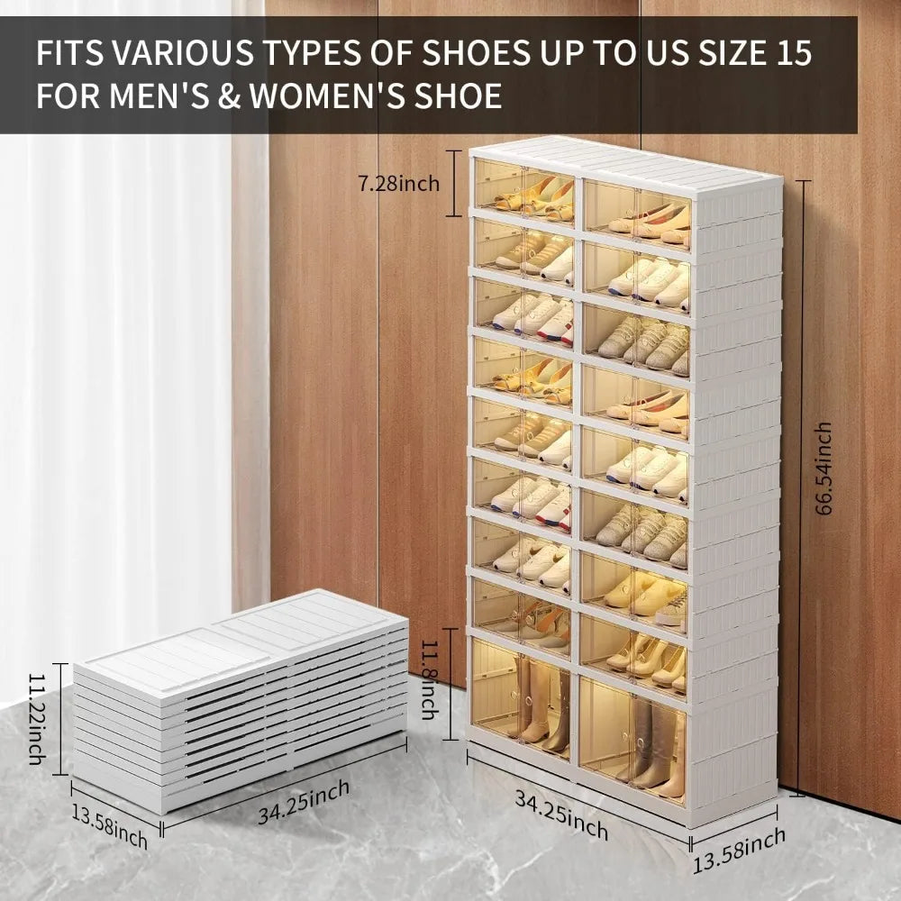 9-Tier Foldable Shoe Rack Organizer for Closet 36 Pairs