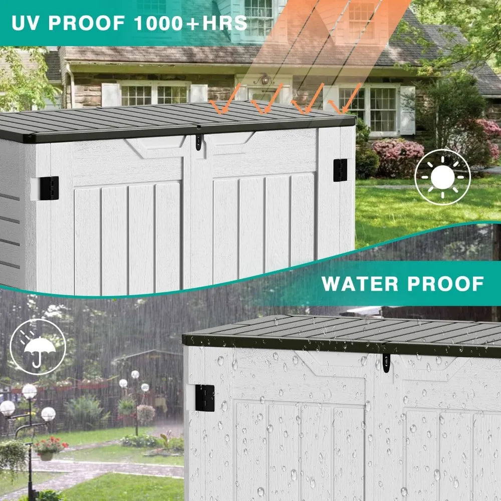 Outdoor Storage Shed Super Large Capacity Weather Resistant Rain Proof Box