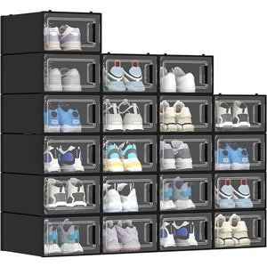 20-Pack Shoe Organizer Stackable Shoebox Rack Container Drawer