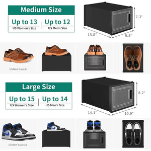 20-Pack Shoe Organizer Stackable Shoebox Rack Container Drawer